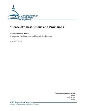 ”Sense of” Resolutions and Provisions