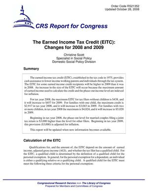 The Earned Income Tax Credit (EITC): Changes for 2008 and 2009