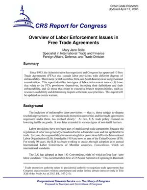 Overview of Labor Enforcement Issues in Free Trade Agreements