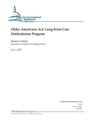 Older Americans Act: Long-Term Care Ombudsman Program