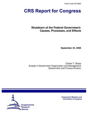 Shutdown of the Federal Government: Causes, Processes, and Effects