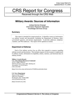 Military Awards: Sources of Information