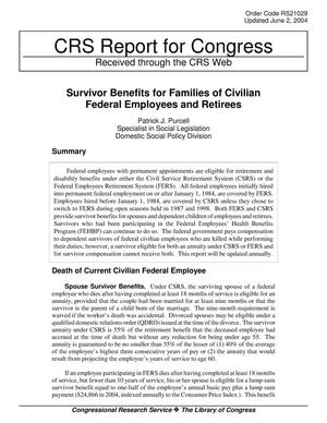 Survivor Benefits for Families of Civilian Federal Employees and Retirees