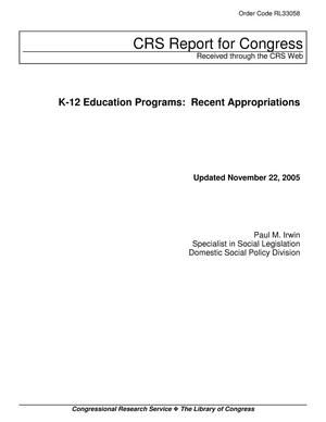 K-12 Education Programs: Recent Appropriations