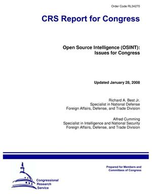 Open Source Intelligence (OSINT): Issues for Congress