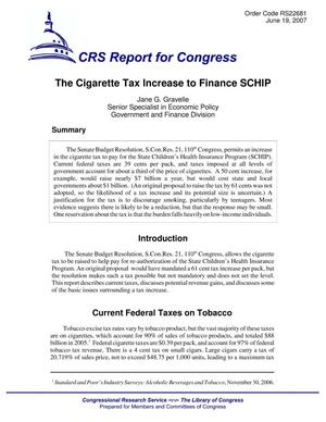 The Cigarette Tax Increase to Finance SCHIP