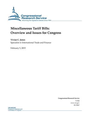 Miscellaneous Tariff Bills: Overview and Issues for Congress