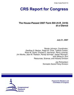 The House-Passed 2007 Farm Bill (H.R. 2419) at a Glance