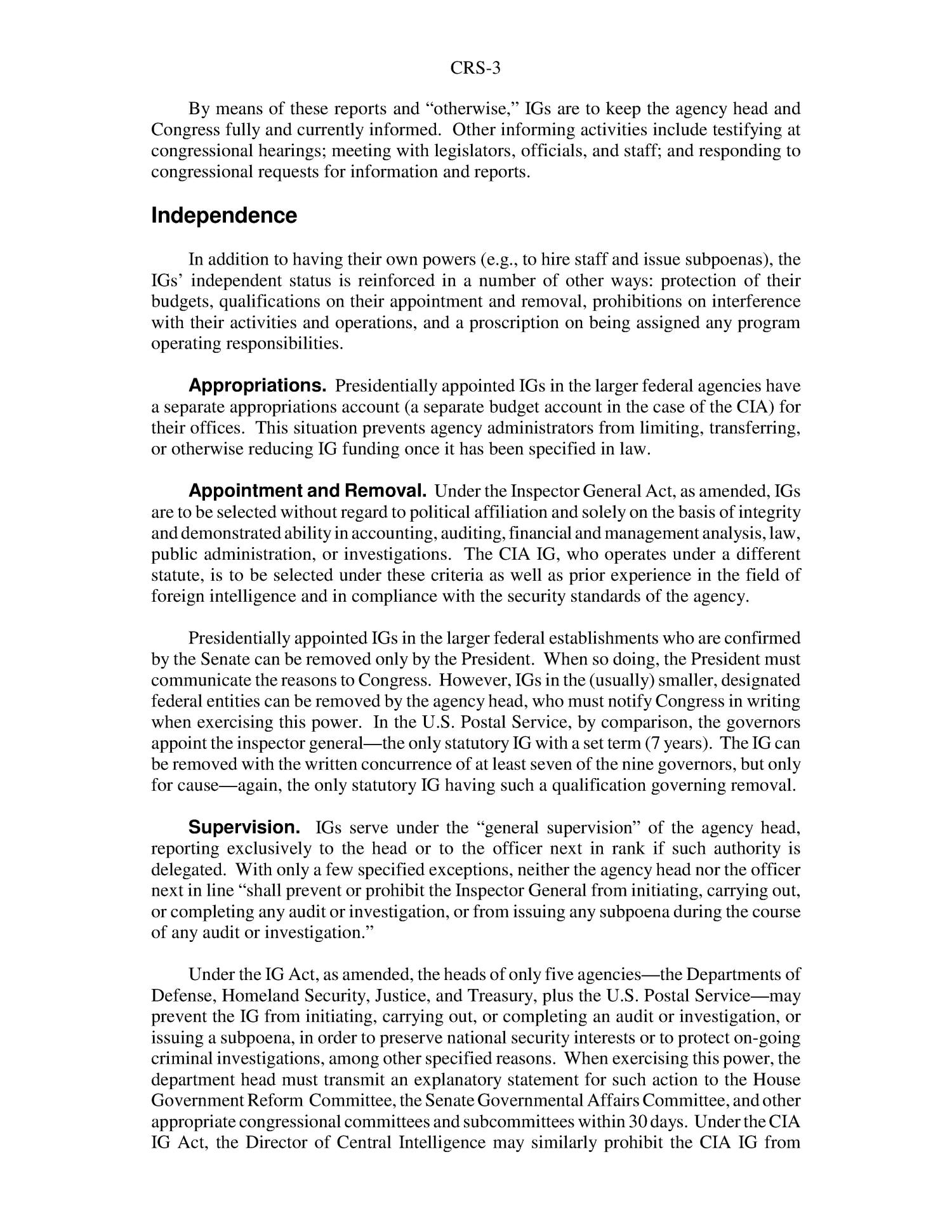Statutory Offices of Inspector General: Establishment and Evolution
                                                
                                                    [Sequence #]: 3 of 6
                                                
