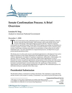 Senate Confirmation Process: A Brief Overview