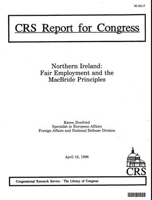 Northern Ireland: Fair Employment and the MacBride Principles