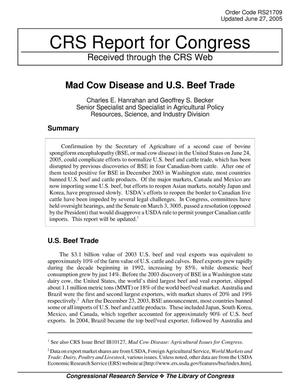 Mad Cow Disease and U.S. Beef Trade