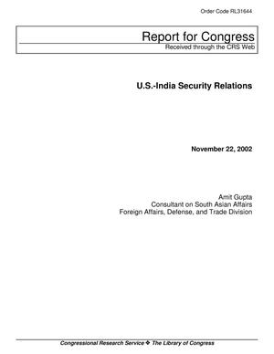 U.S.-India Security Relations