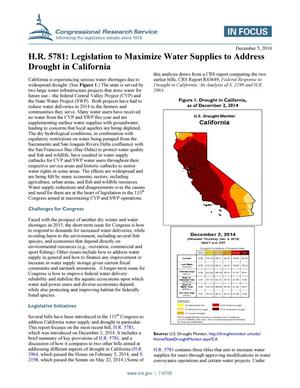 H.R. 5781: Legislation to Maximize Water Supplies to Address Drought in California
