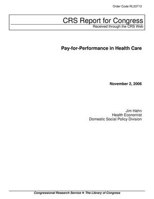 Pay-for-Performance in Health Care