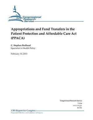 Appropriations and Fund Transfers in the Patient Protection and Affordable Care Act (PPACA)