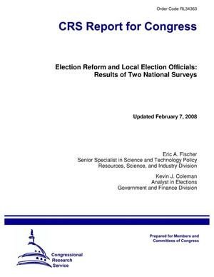 Election Reform and Local Election Officials: Results of Two National Surveys