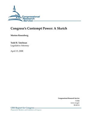 Congress’s Contempt Power: A Sketch
