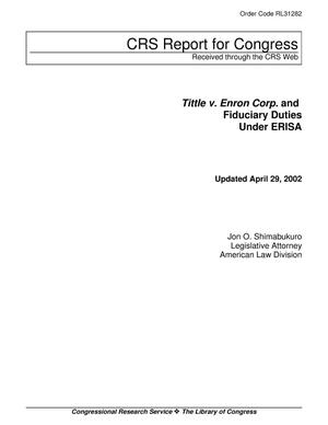 Tittle v. Enron Corp. and Fiduciary Duties Under ERISA
