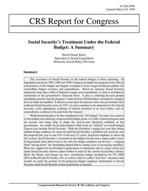 Social Security’s Treatment Under the Federal Budget: A Summary
