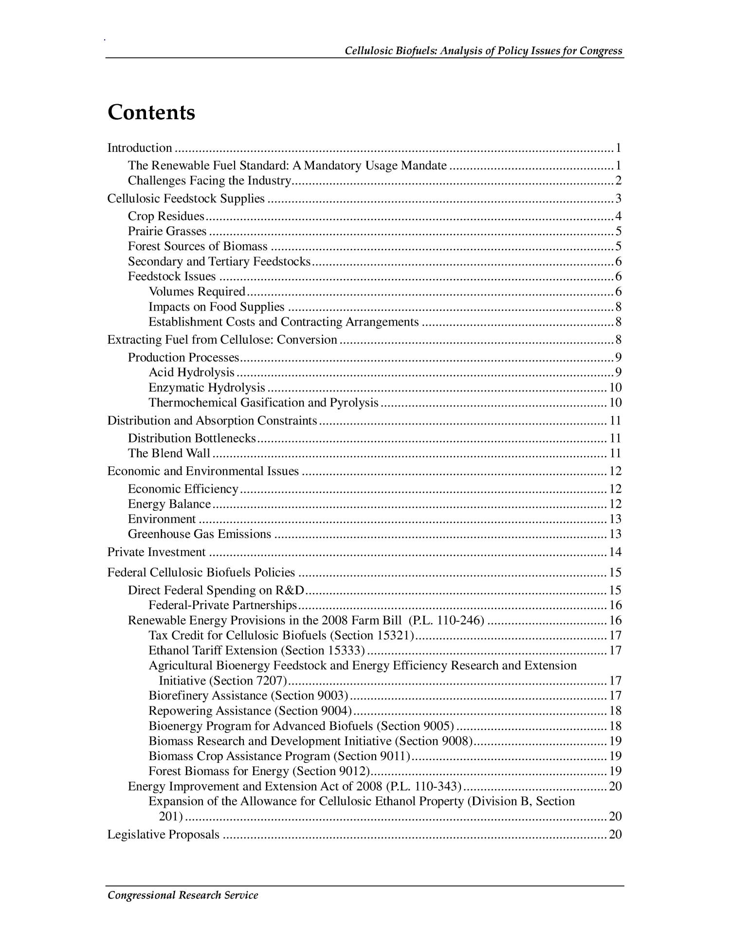 Cellulosic Biofuels: Analysis of Policy Issues for Congress
                                                
                                                    [Sequence #]: 3 of 26
                                                