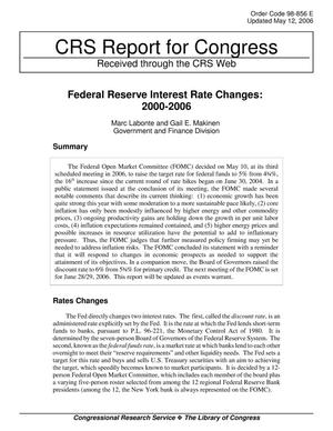 Federal Reserve Interest Rate Changes: 2000-2006