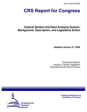 Federal Student Aid Need Analysis System: Background, Description, and Legislative Action