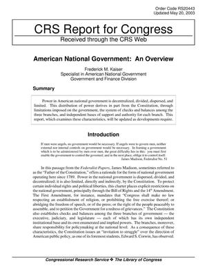 American National Government: An Overview