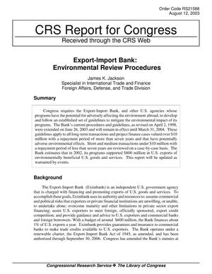 Export-Import Bank: Environmental Review Procedures