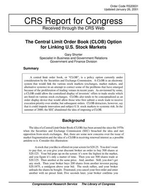 The Central Limit Order Book (CLOB) Option for Linking U.S. Stock Markets