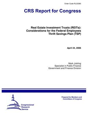 Real Estate Investment Trusts (REITs): Considerations for the Federal Employees Thrift Savings Plan (TSP)