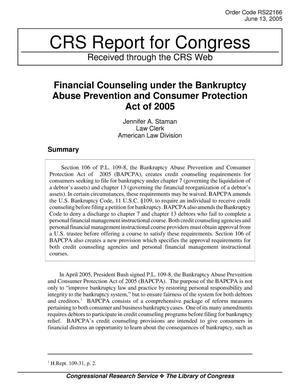 Financial Counseling under the Bankruptcy Abuse Prevention and Consumer Protection Act of 2005