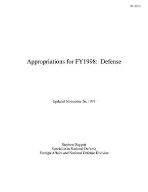 Appropriations for FY1998: Defense