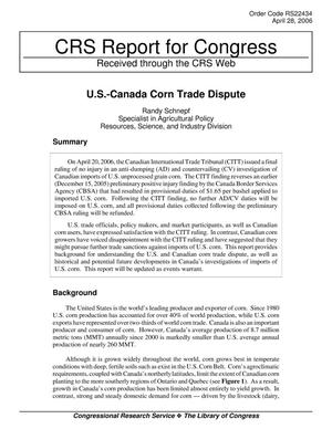 U.S.-Canada Corn Trade Dispute