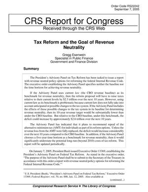 Tax Reform and the Goal of Revenue Neutrality