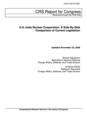 U.S.-India Nuclear Cooperation: A Side-By-Side Comparison of Current Legislation