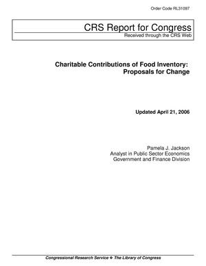 Charitable Contributions of Food Inventory: Proposals for Change