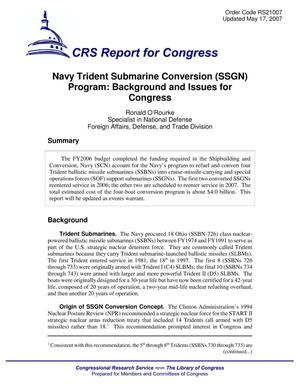 Navy Trident Submarine Conversion (SSGN) Program: Background and Issues for Congress