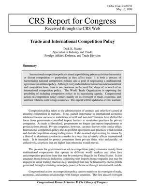 Trade and International Competition Policy