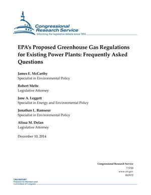 EPA’s Proposed Greenhouse Gas Regulations for Existing Power Plants: Frequently Asked Questions