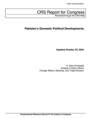 Pakistan’s Domestic Political Developments