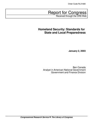 Homeland Security: Standards for State and Local Preparedness