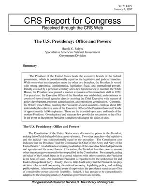 The U.S. Presidency: Office and Powers