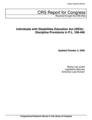 Individuals with Disabilities Education Act (IDEA): Discipline Provisions in P.L. 108-446