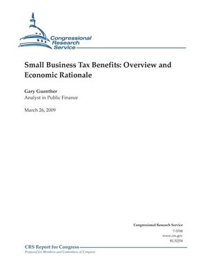 Small Business Tax Benefits: Overview and Economic Rationale