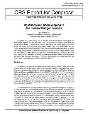 Primary view of object titled 'Baselines and Scorekeeping in the Federal Budget Process'.