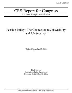 Pension Policy: The Connection to Job Stability and Job Security