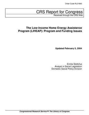The Low-Income Home Energy Assistance Program (LIHEAP): Program and Funding Issues