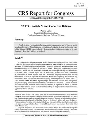 NATO: Article V and Collective Defense