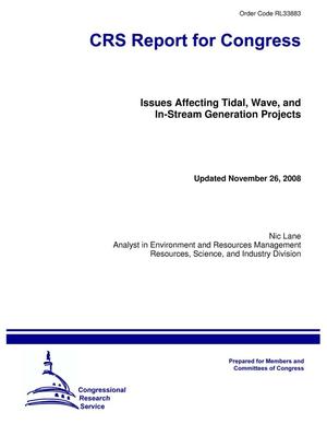 Issues Affecting Tidal, Wave, and In-Stream Generation Projects